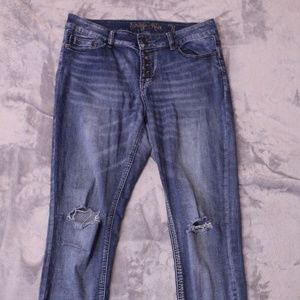 Distressed Mid-Wash Jeans